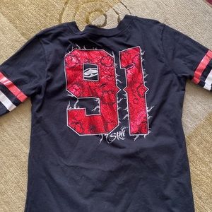 ~Srh~ Short Sleeve V-Neck Skateboarding Jersey Top (RN# 133659)